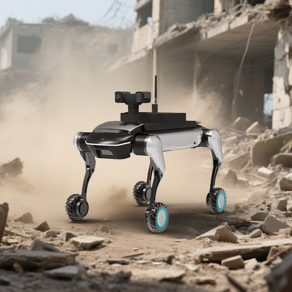 MicroRoboTech's quadruped robot dog work together with human rescuers from far away using 5G or satellite connections